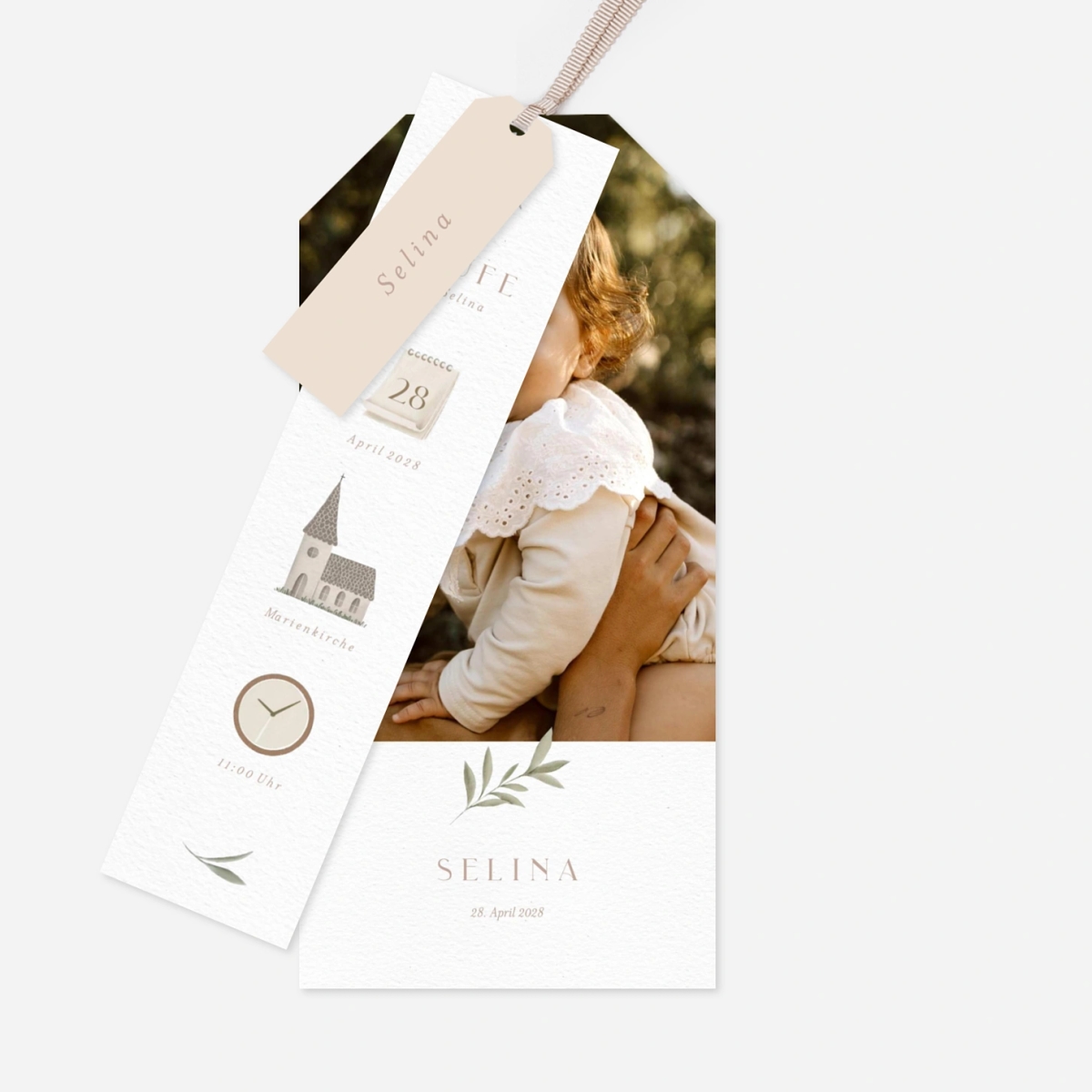 Taufeinladung Zartes Taufgrün