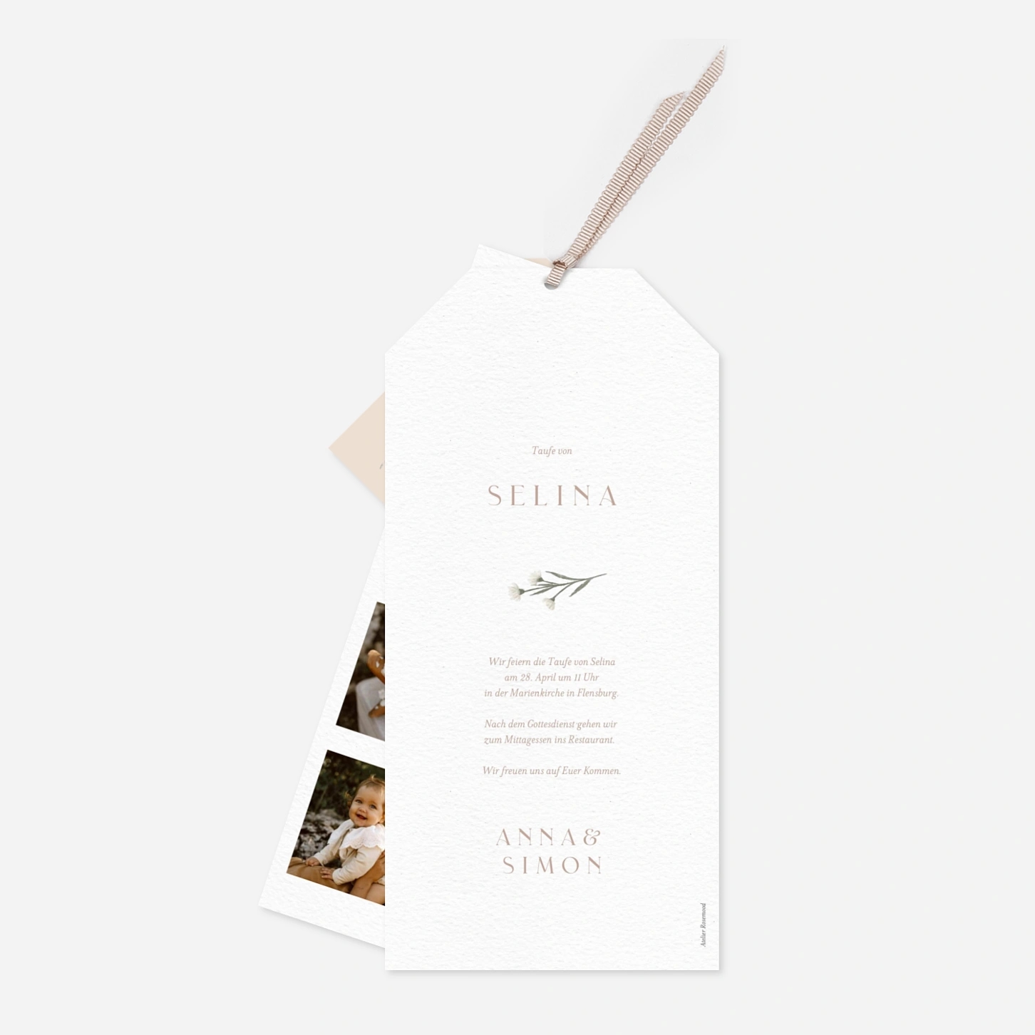 Taufeinladung Zartes Taufgrün