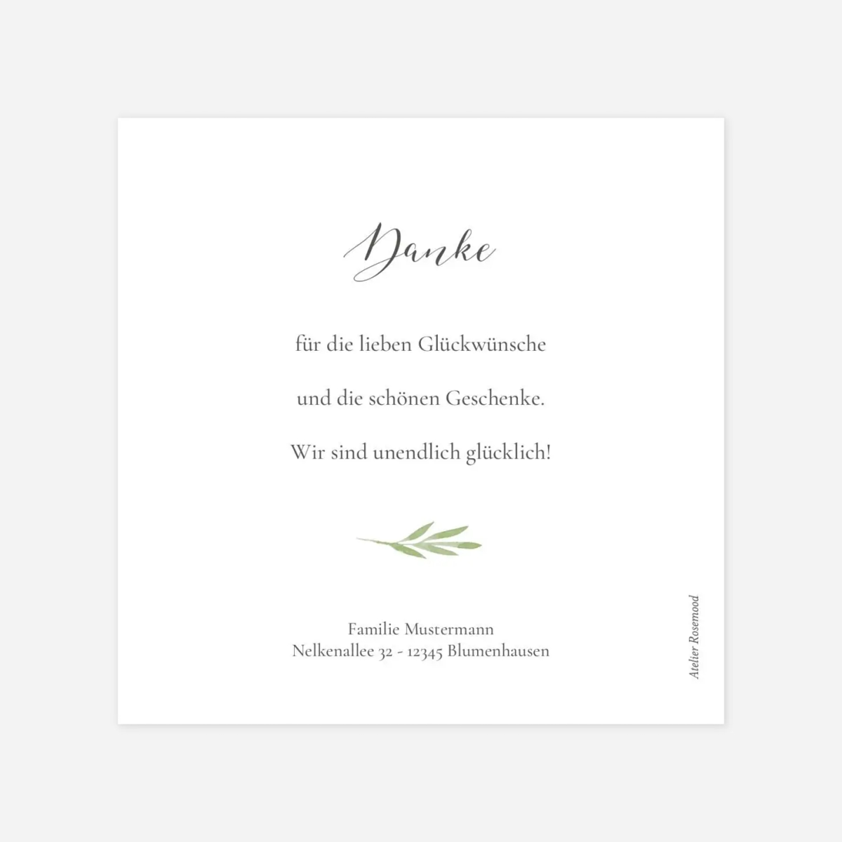 Dankeskarte Geburt Zarte Zweige