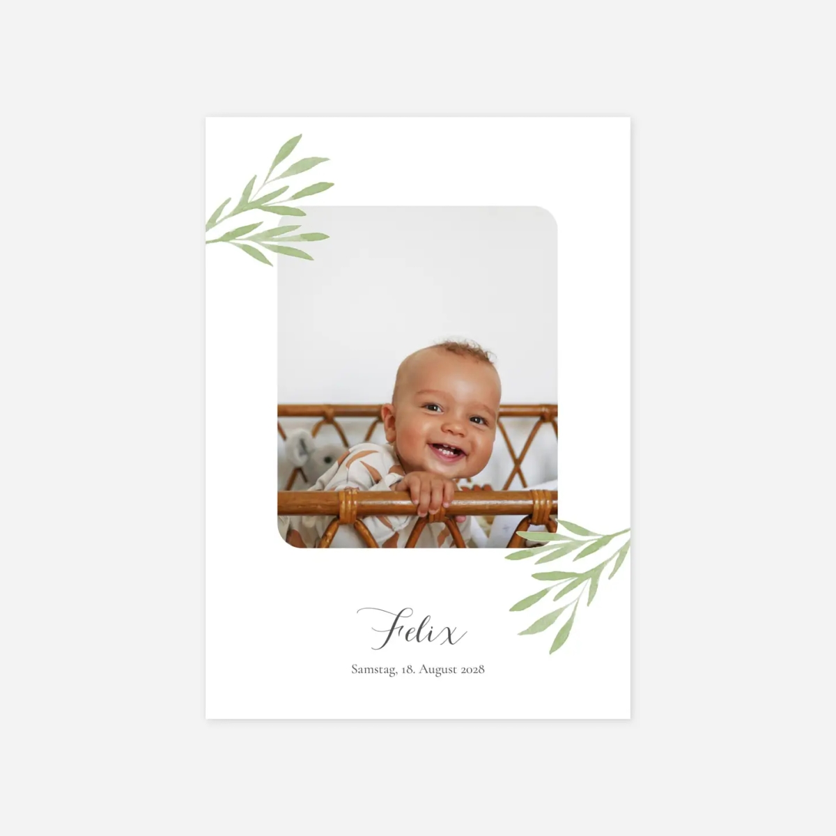 Geburtskarte Zarte Zweige