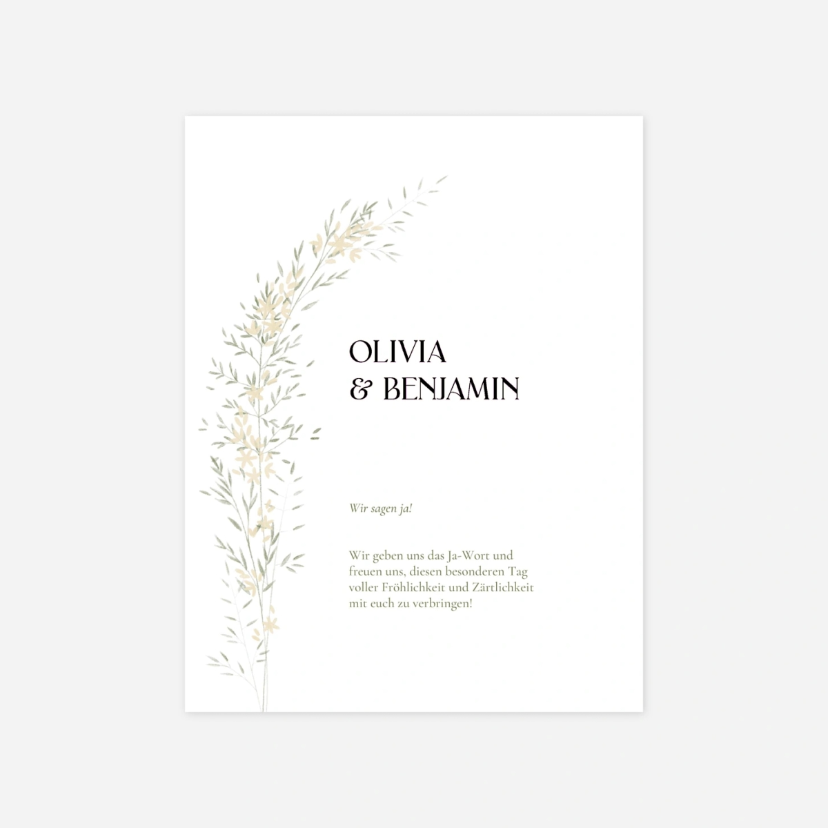 Hochzeitseinladung Zarte Blüten