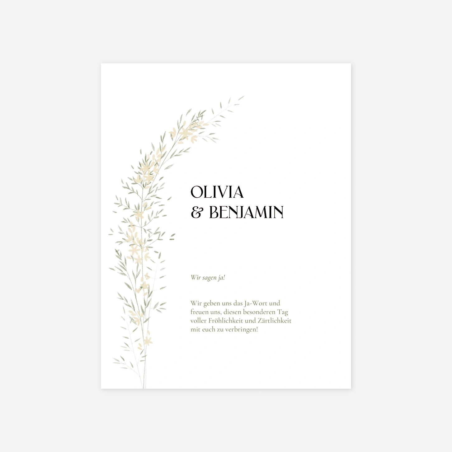 Hochzeitseinladung Zarte Blüten