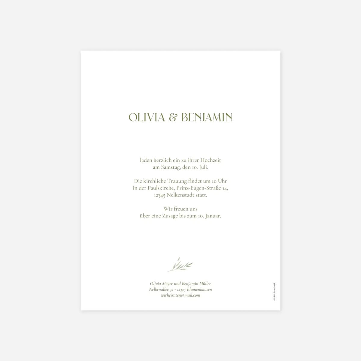 Hochzeitseinladung Zarte Blüten