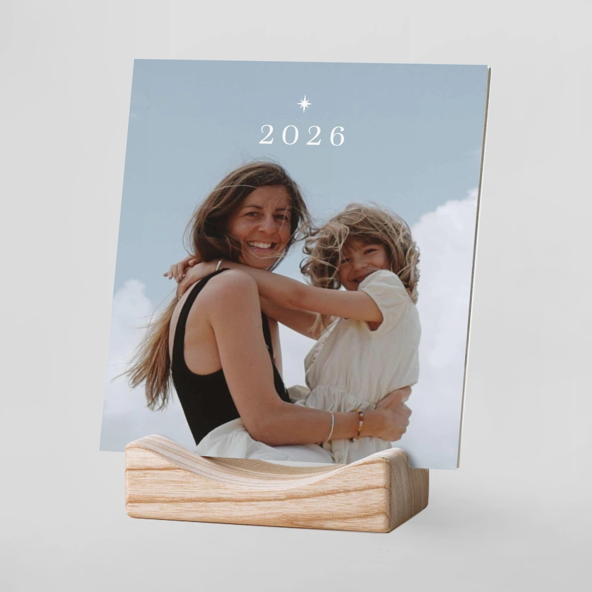 Tischkalender mit Holzfuß Zeit der Freude