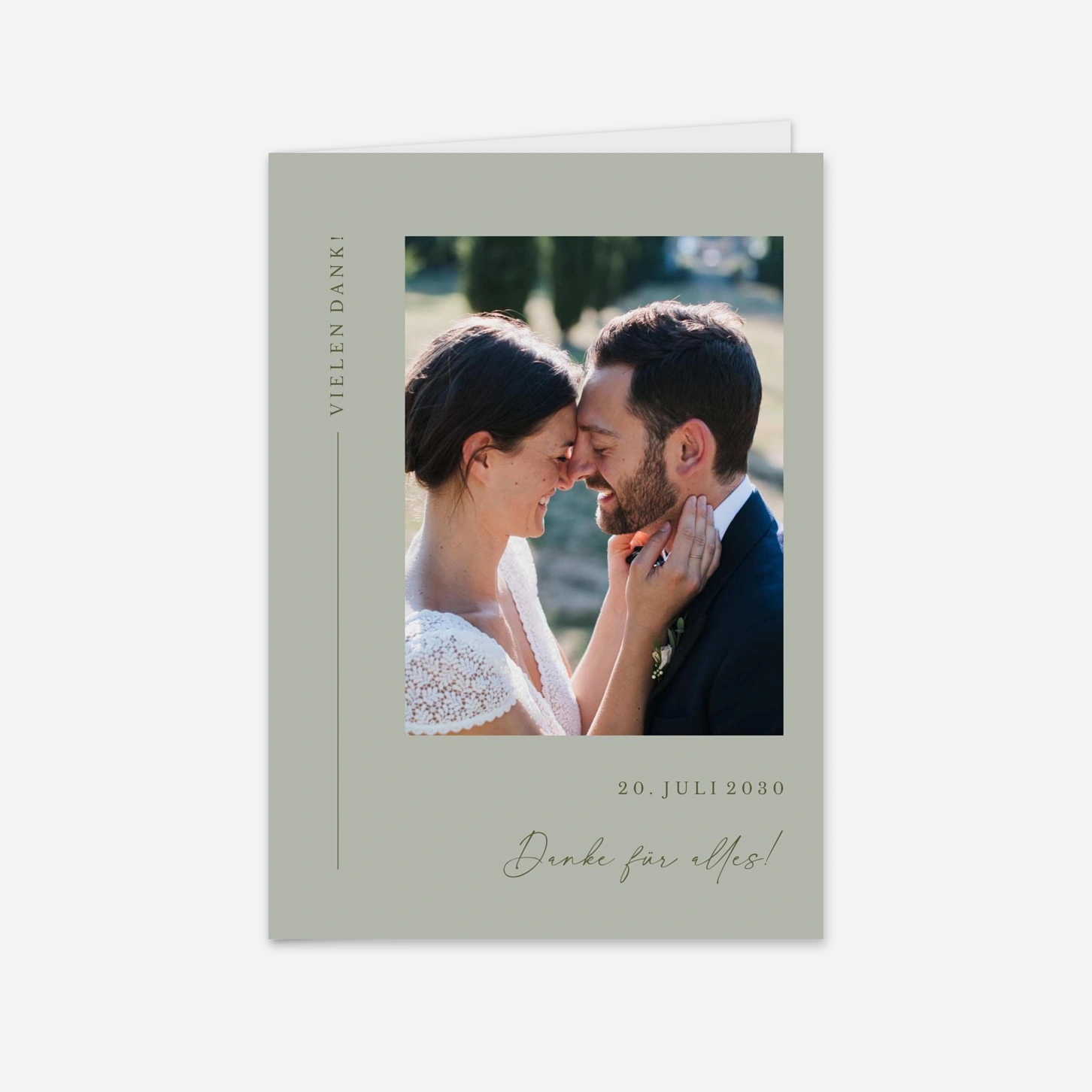 Dankeskarte Hochzeit Zeitlose Eleganz