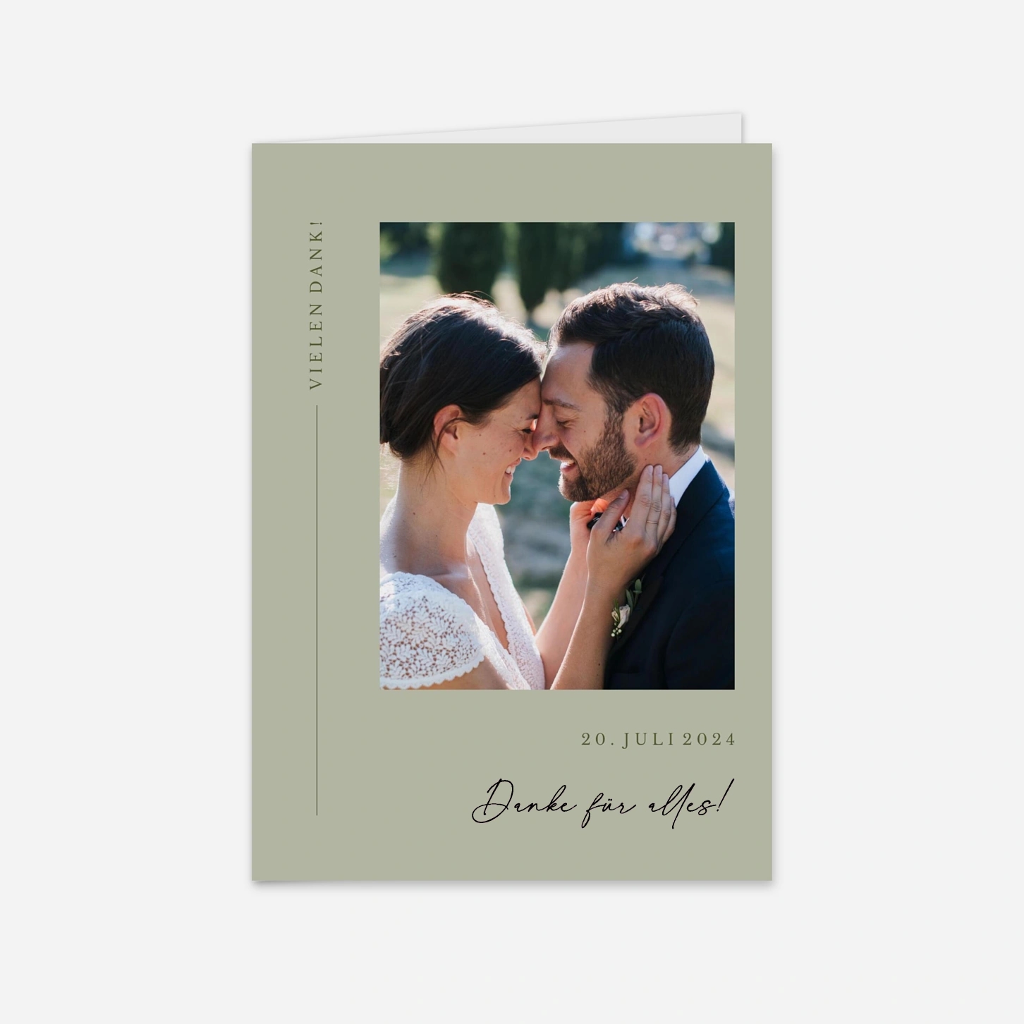 Dankeskarte Hochzeit Zeitlose Eleganz