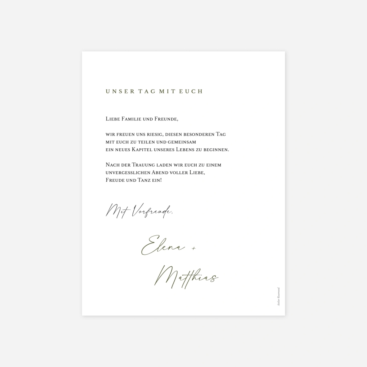 Hochzeitseinladung Zeitlose Eleganz