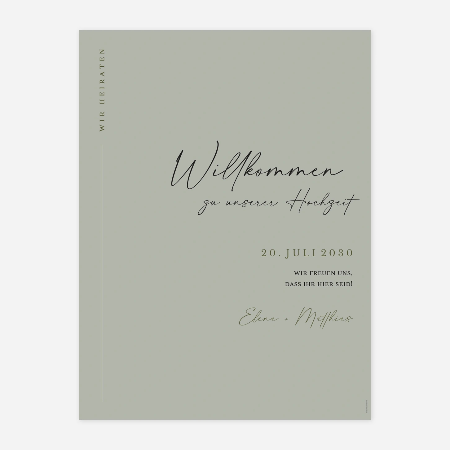 Willkommensschild Zeitlose Eleganz