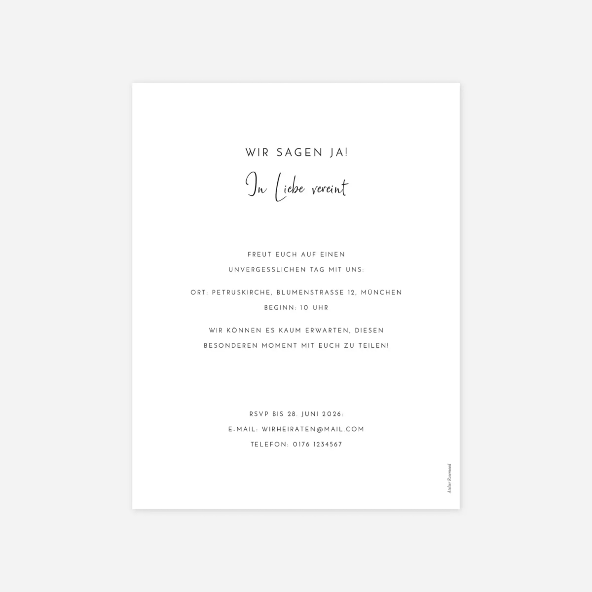 Hochzeitseinladung Zeitgeist