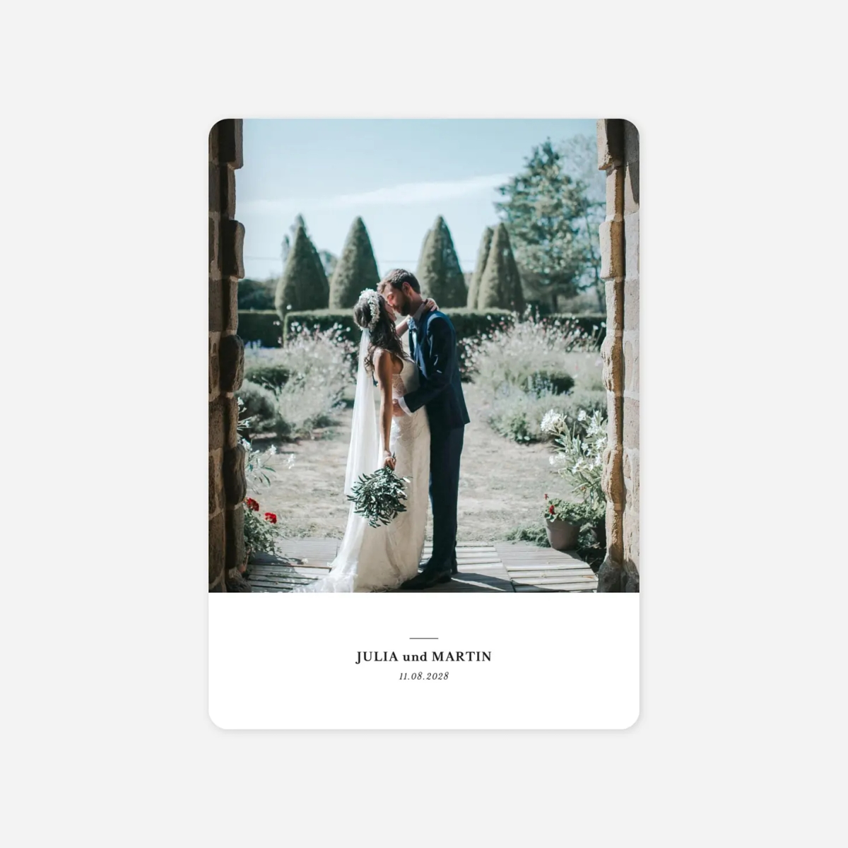 Dankeskarte Hochzeit Zeitlos