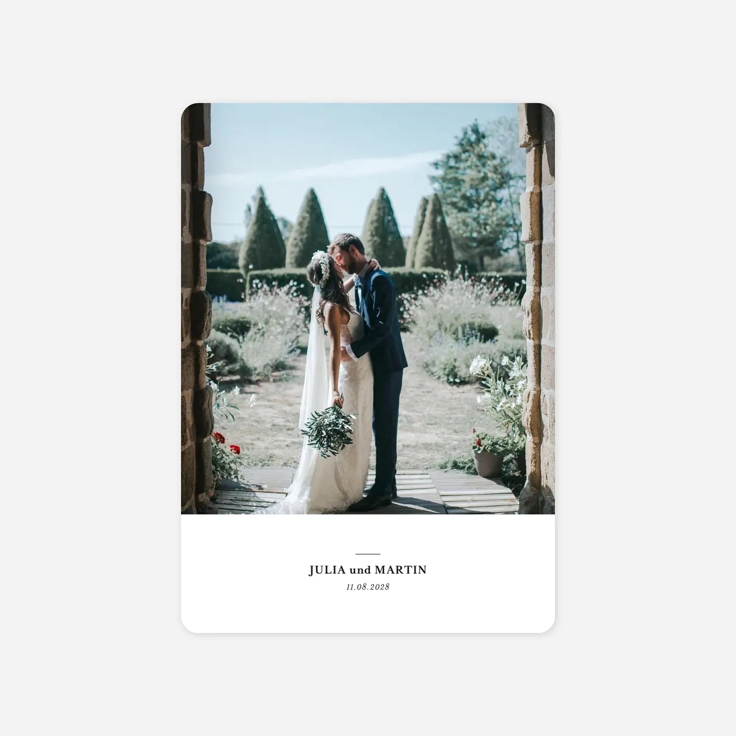 Dankeskarte Hochzeit Zeitlos