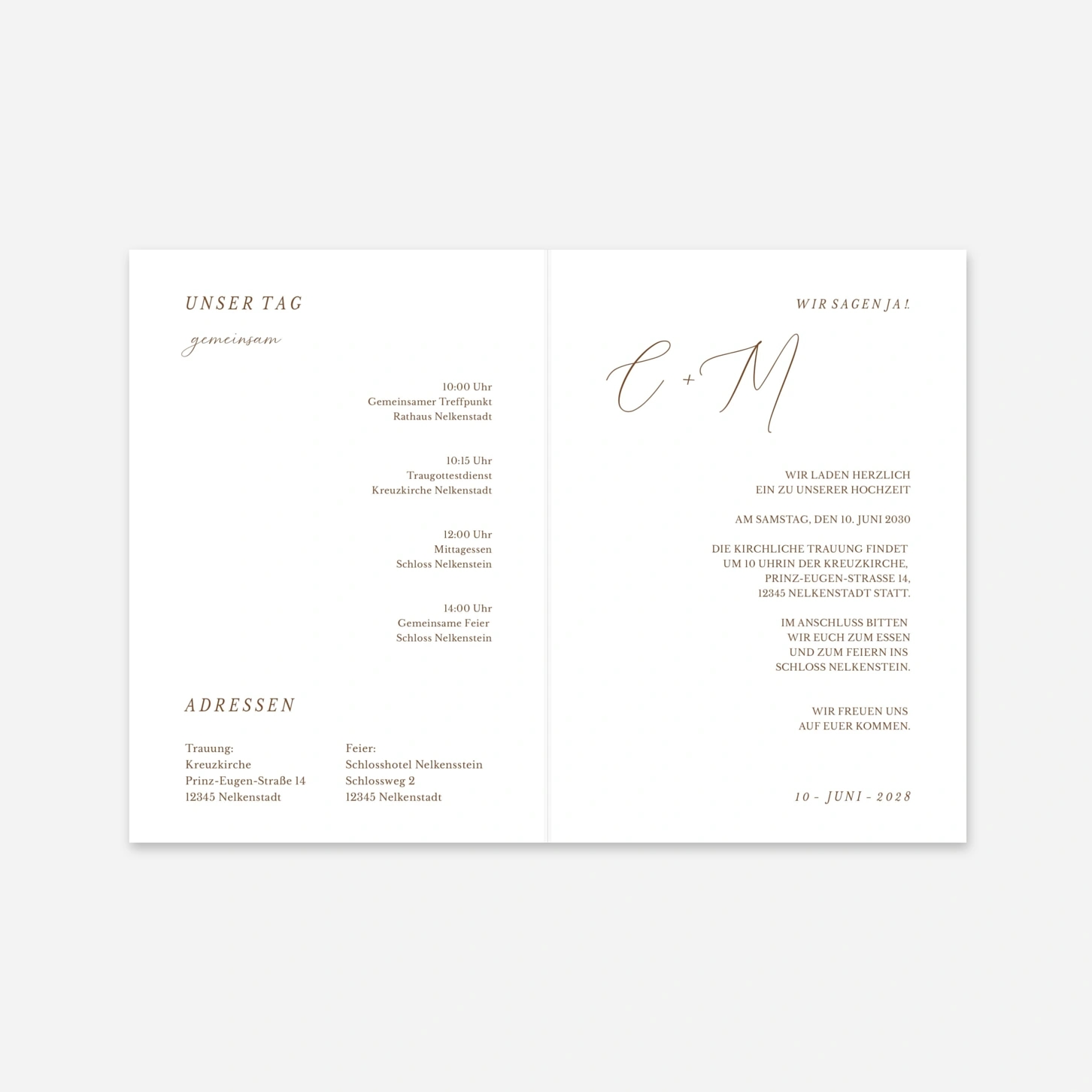 Hochzeitseinladung Zeitlose Harmonie