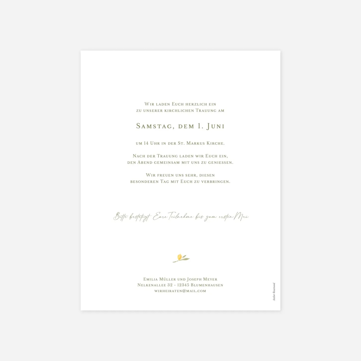 Hochzeitseinladung Zitruslaube