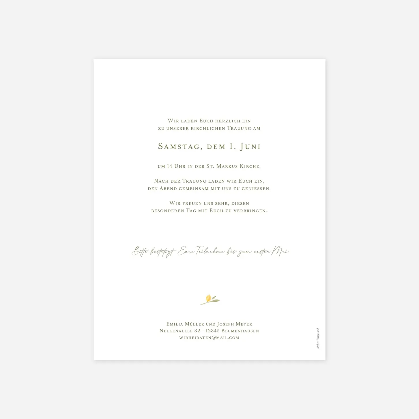 Hochzeitseinladung Zitruslaube