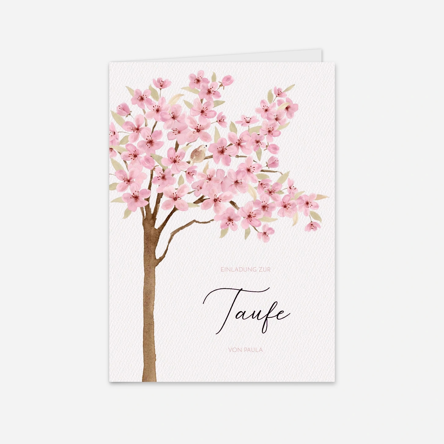 Taufeinladung Zarte Kirschblüte