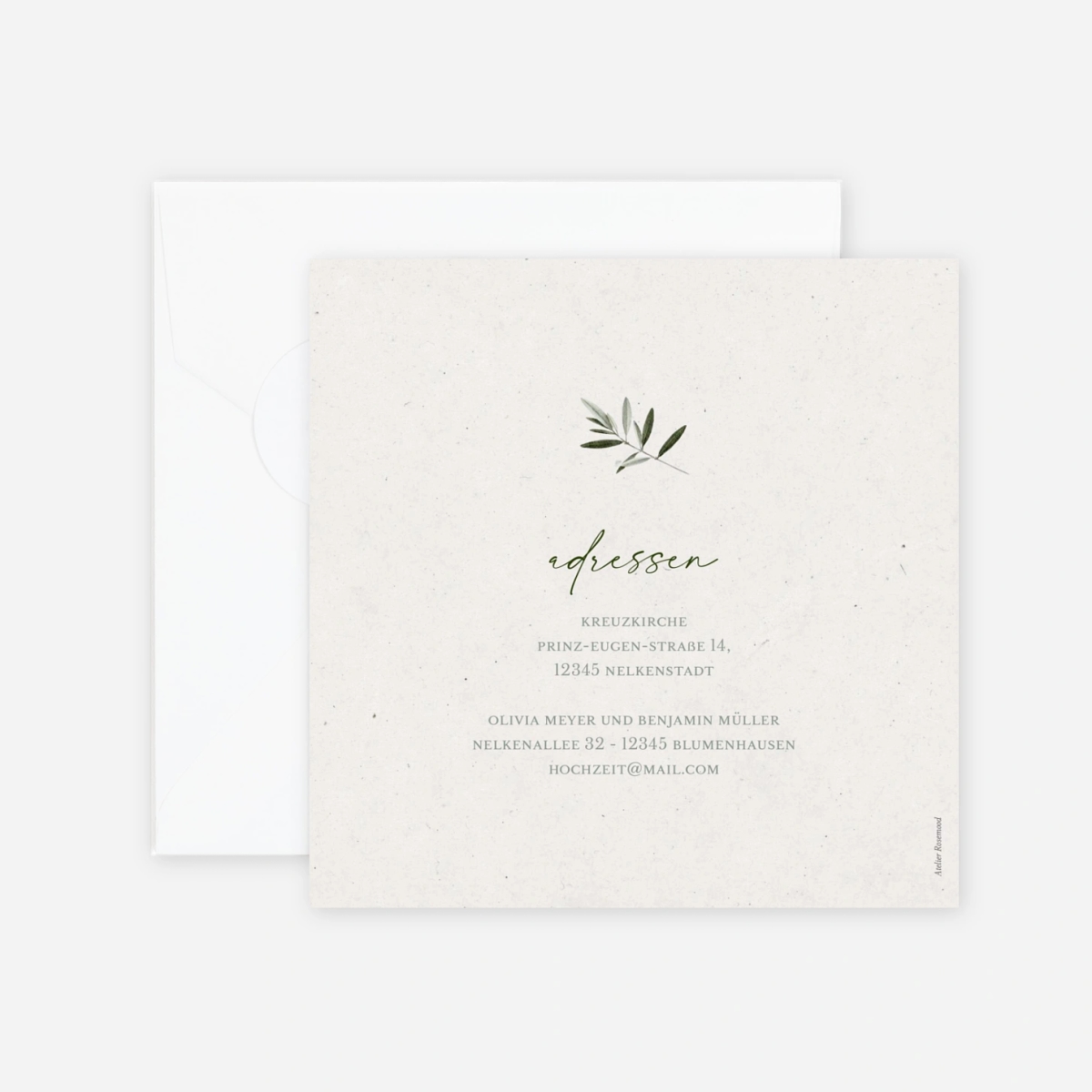 Hochzeitseinladung Zarter Olivenduft