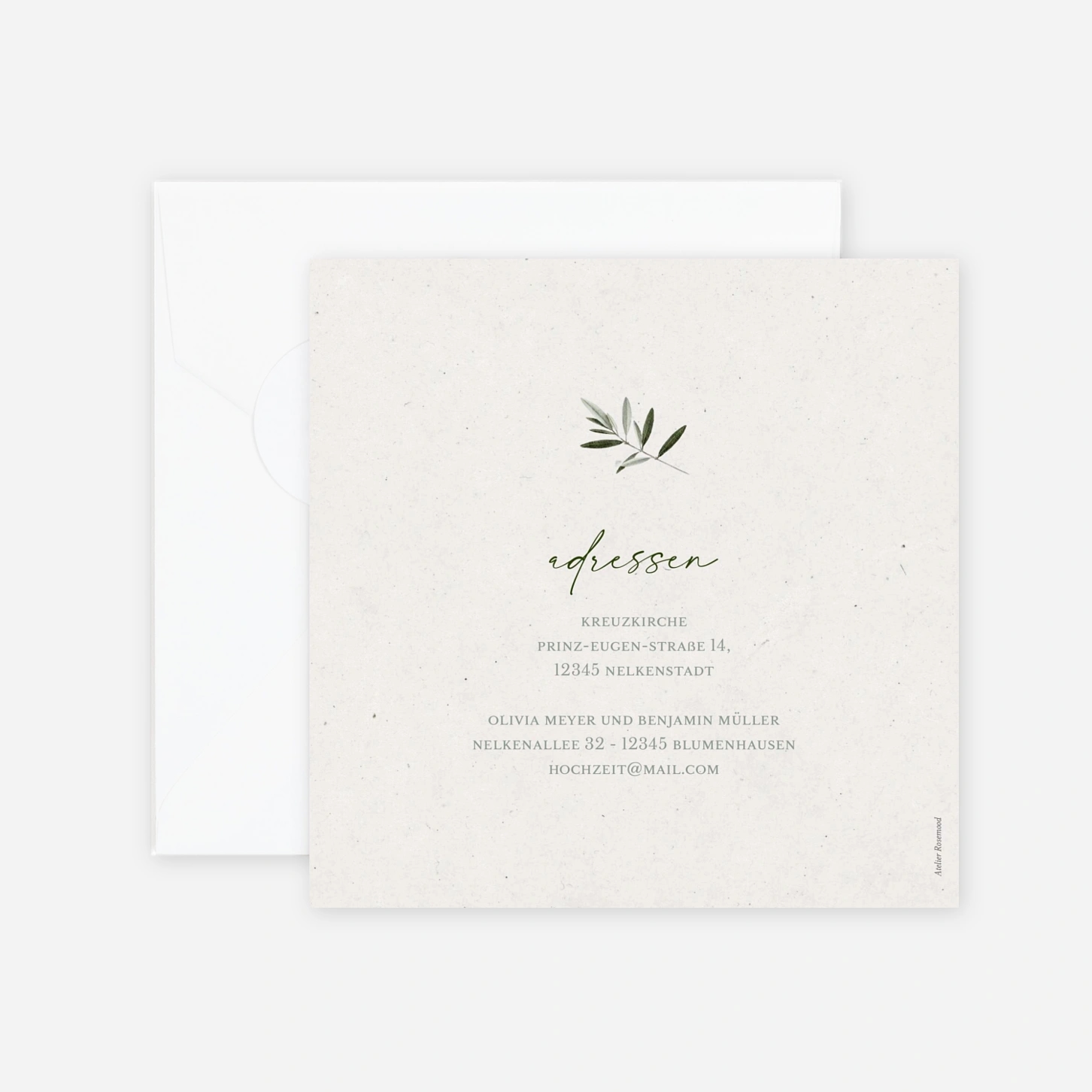 Hochzeitseinladung Zarter Olivenduft