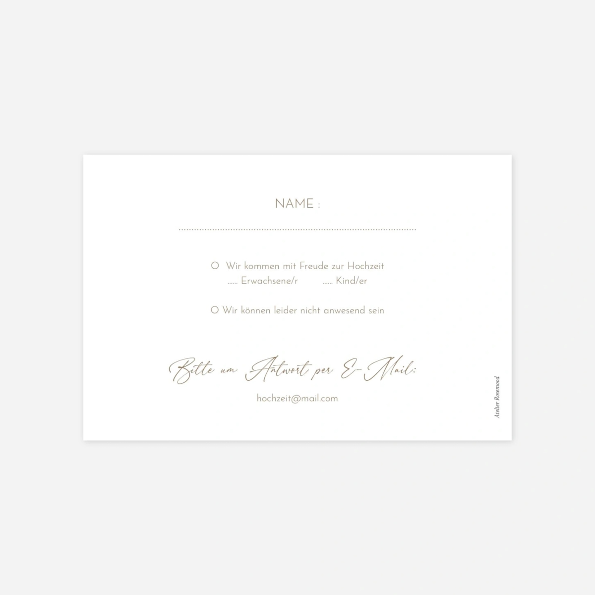 Antwortkarte Hochzeit Zarte Symbole