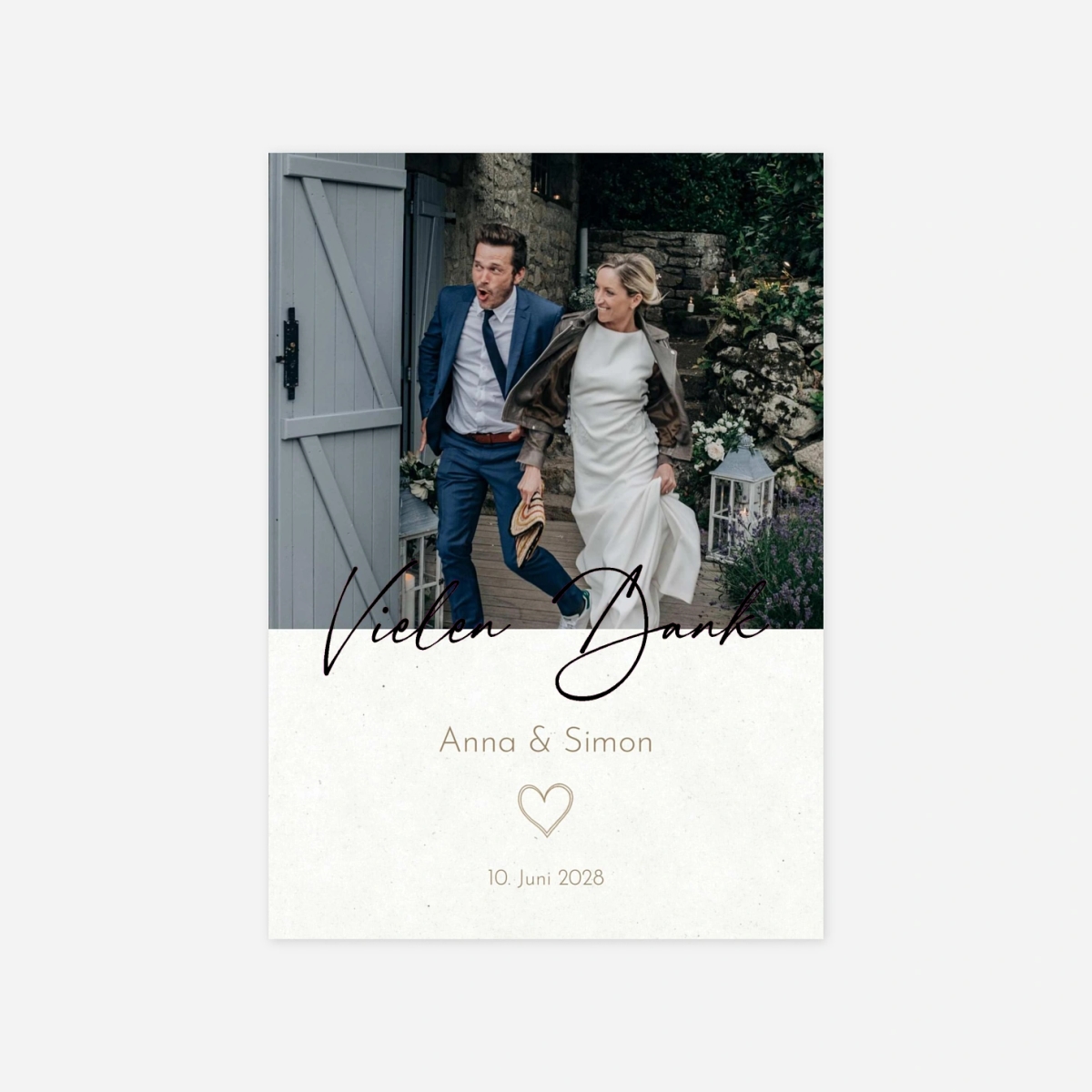 Dankeskarte Hochzeit Zarte Symbole