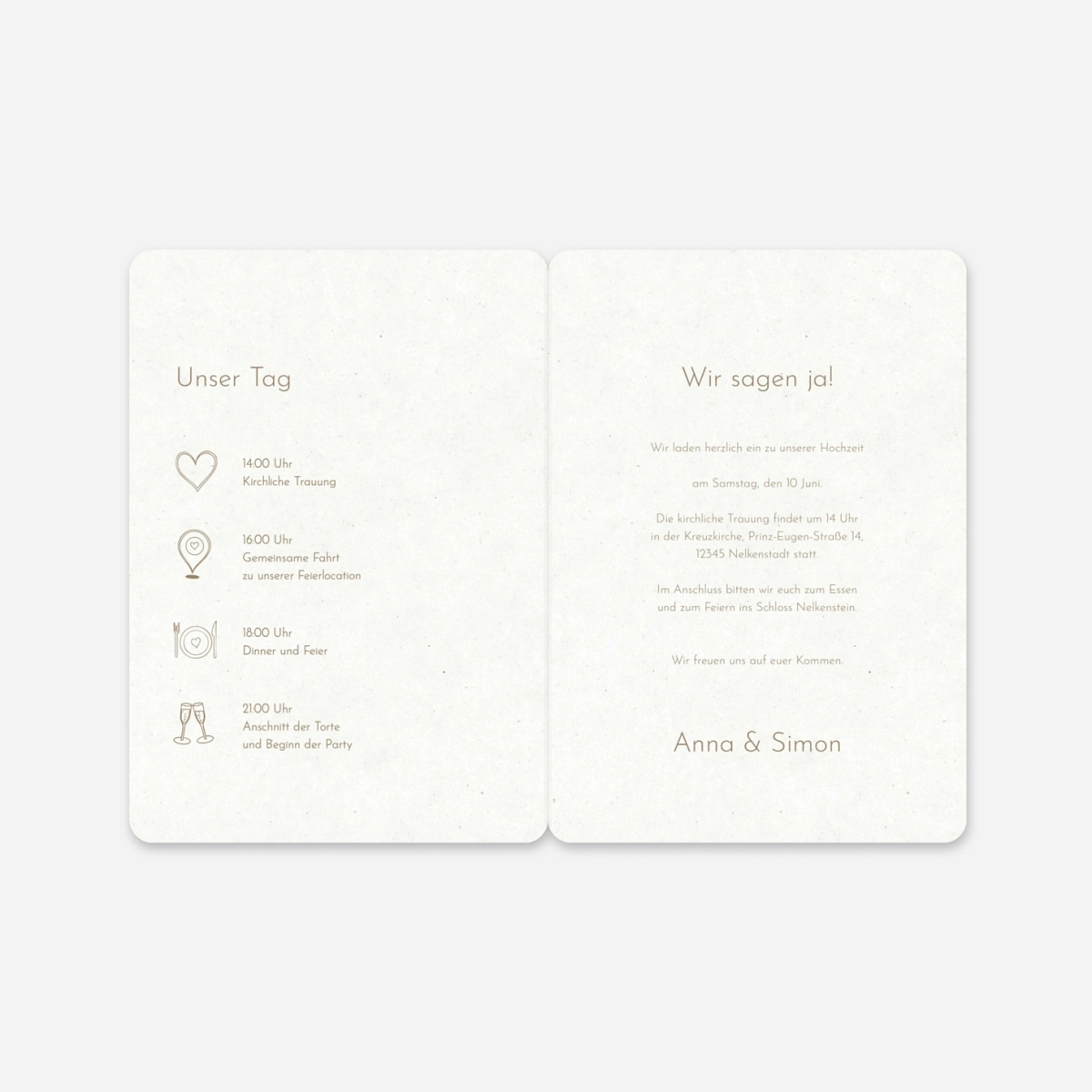 Hochzeitseinladung Zarte Symbole