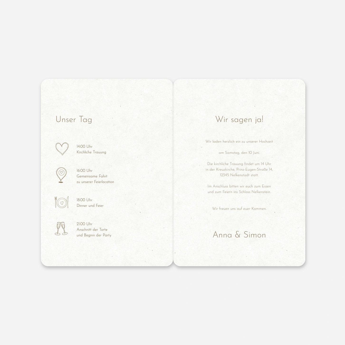 Hochzeitseinladung Zarte Symbole