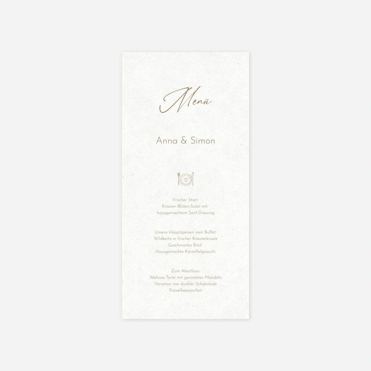 Menükarte Hochzeit Zarte Symbole