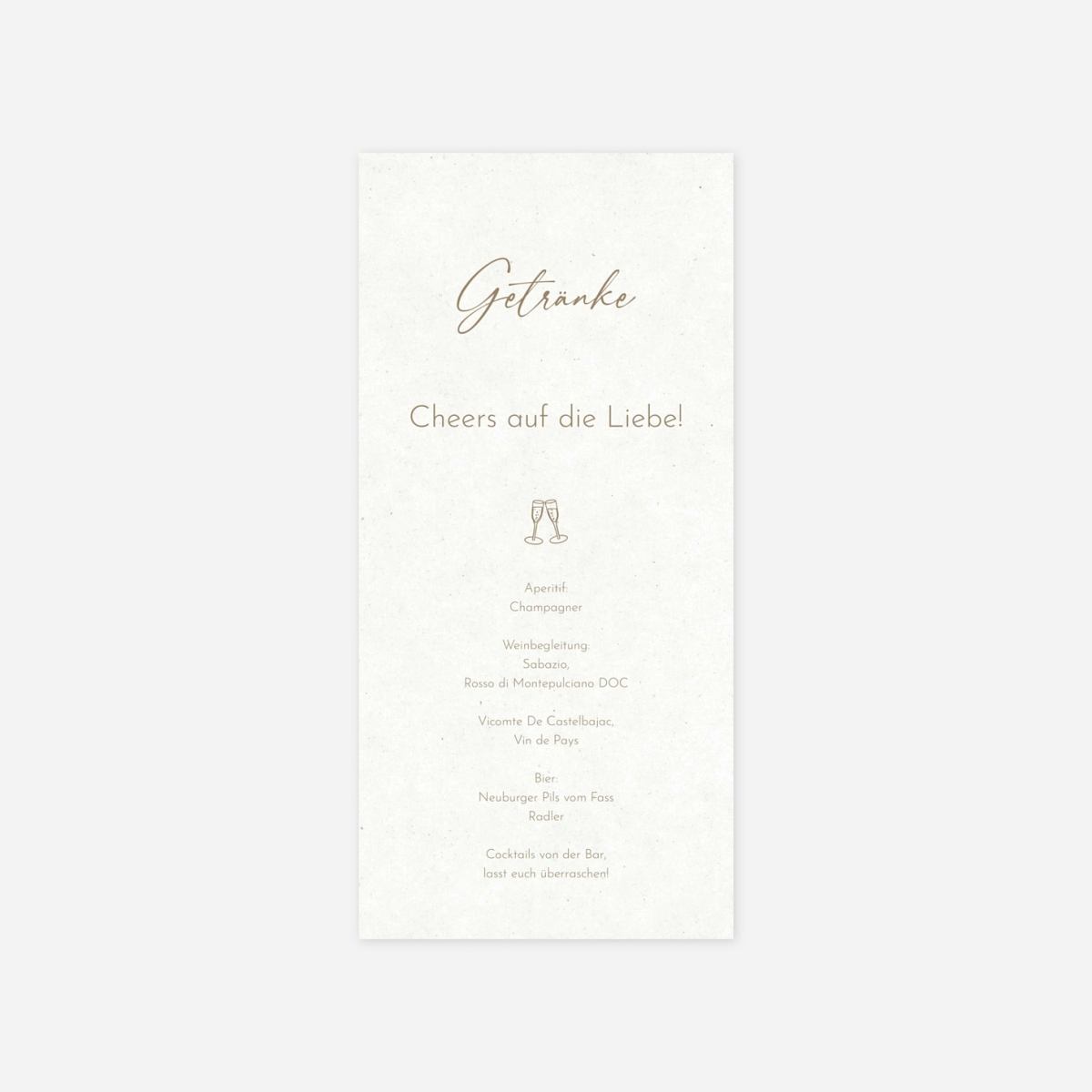 Menükarte Hochzeit Zarte Symbole