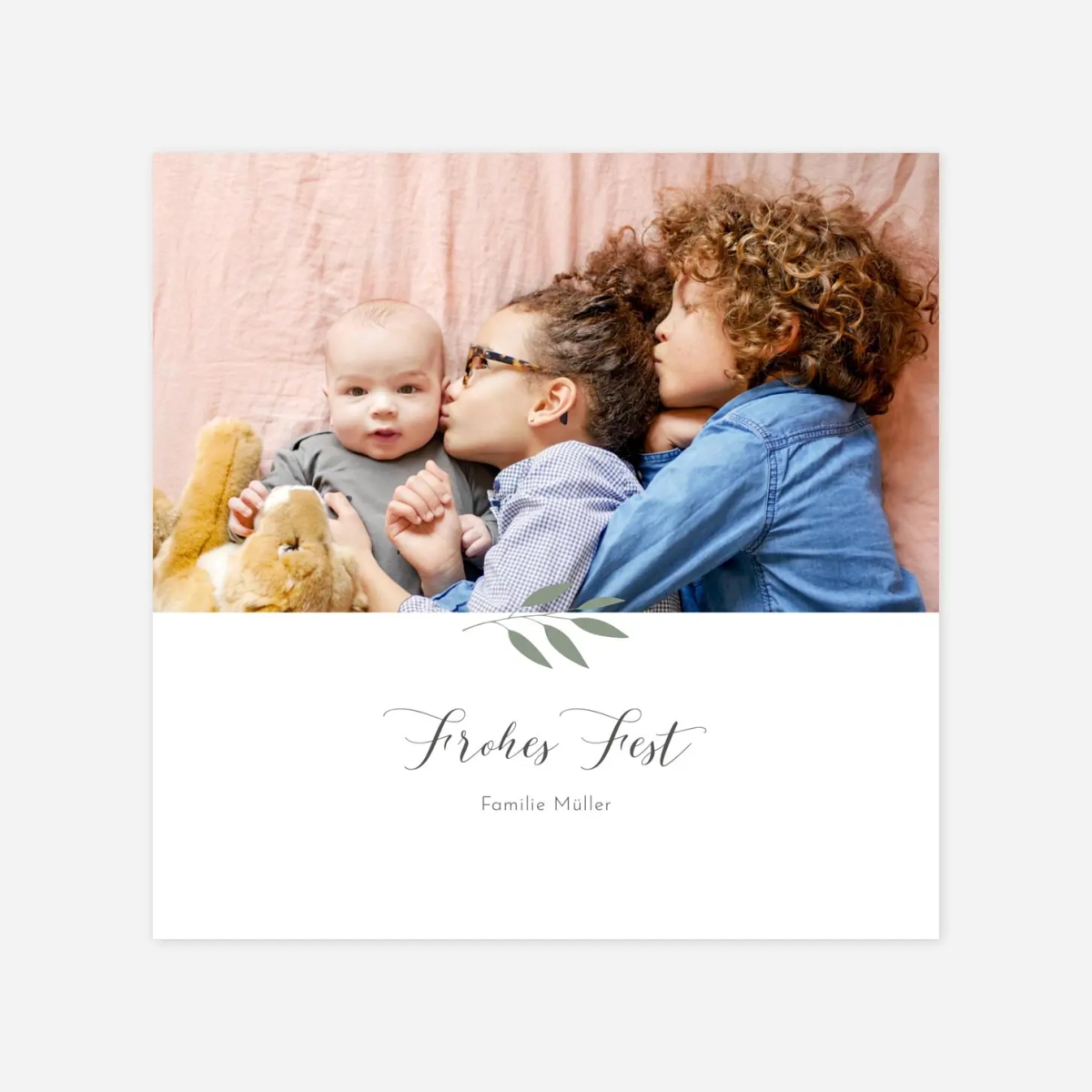 Weihnachtskarte Zweiglein Gold