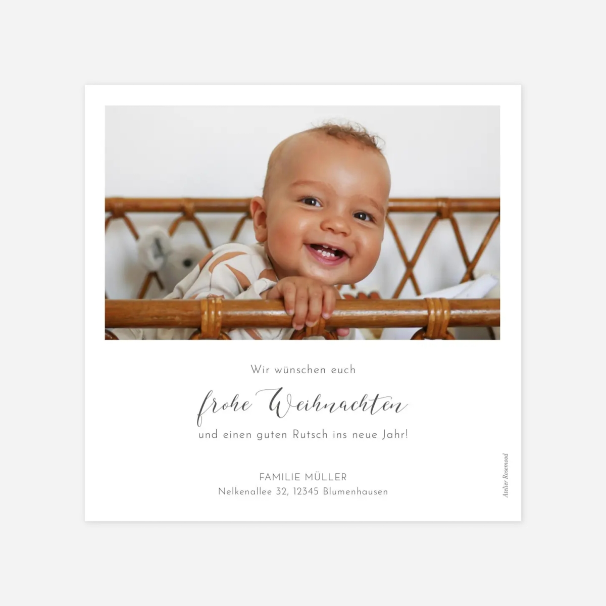 Weihnachtskarte Zweiglein Gold