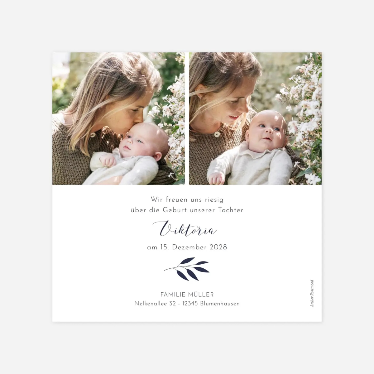 Geburtskarte Zweiglein Fotos