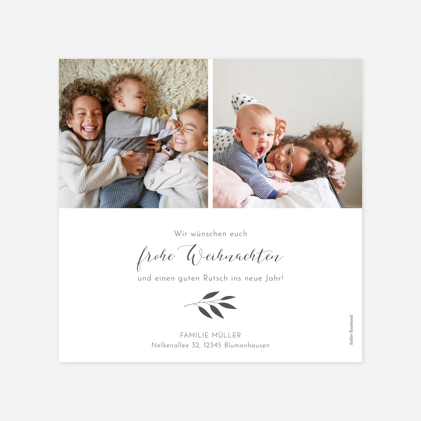 Weihnachtskarte Zweiglein Fotos