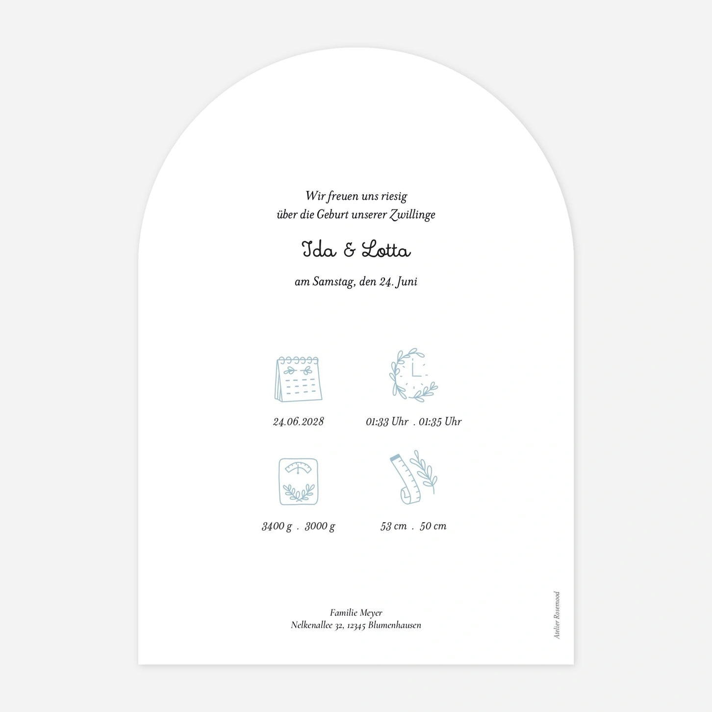 Geburtskarte Zweifaches Glück