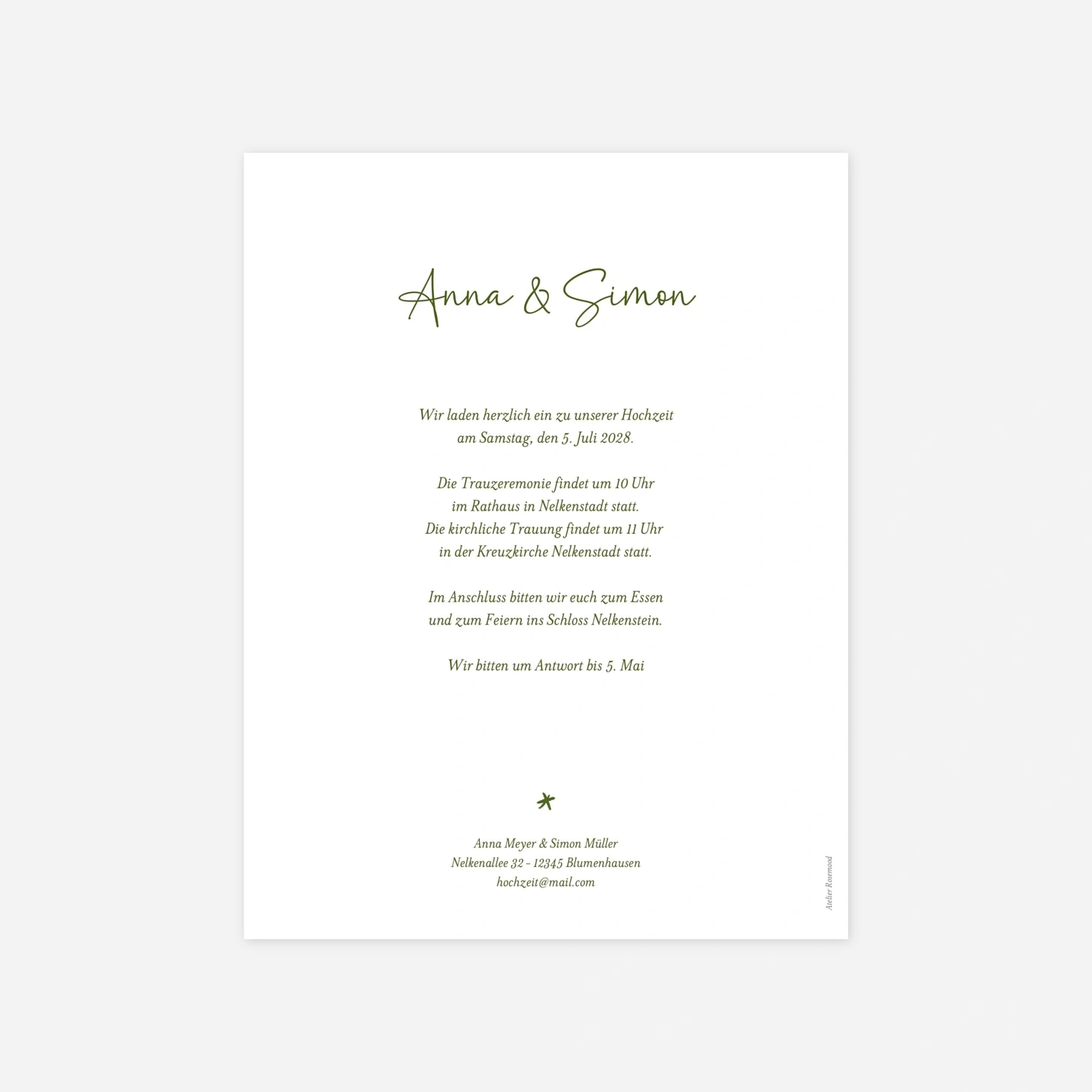 Hochzeitseinladung Zwischen Zweigen