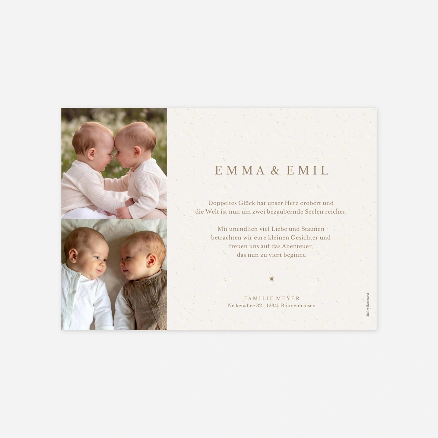 Geburtskarte Zwillingswunder