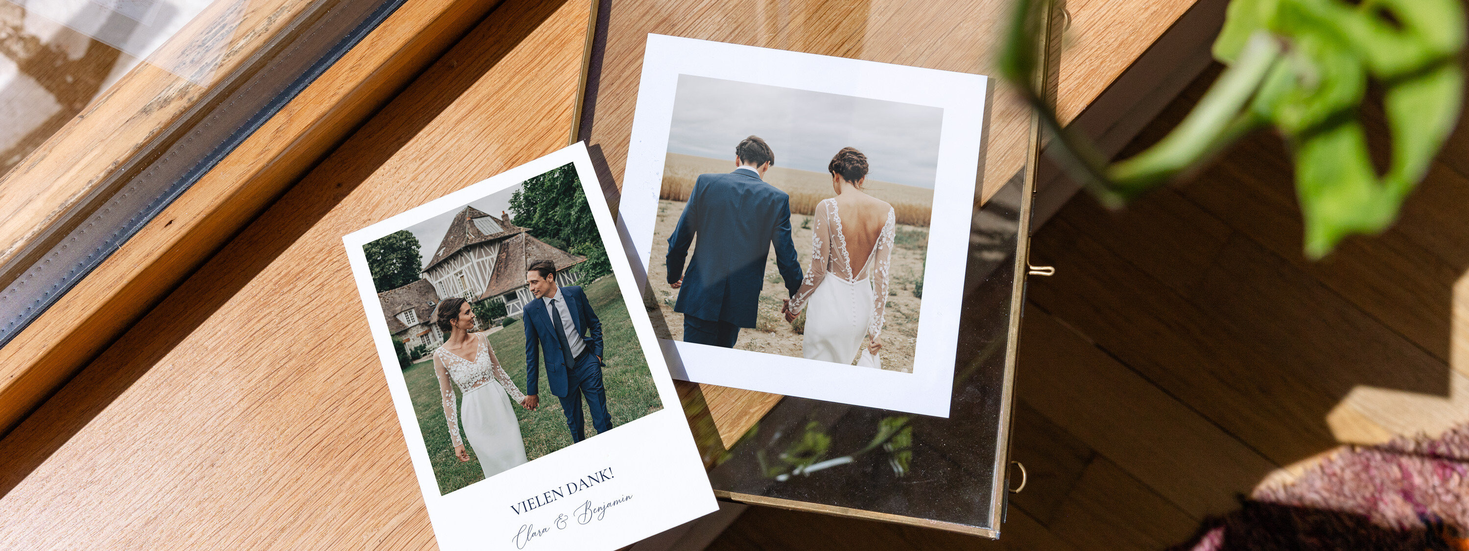 Dankeskarten Hochzeit mit 2 Fotos und mehr
