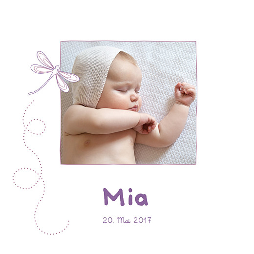Geburtskarten Libelle Lila - Seite 1