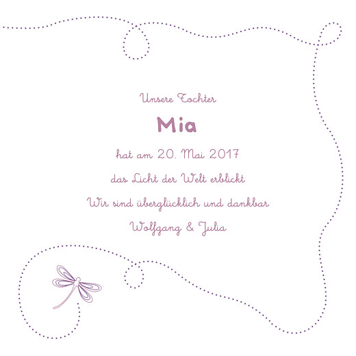 Geburtskarten Libelle Lila - Seite 3