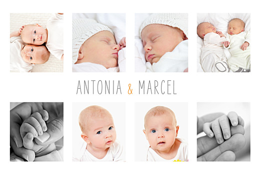 Geburtskarten Zwillinge 9 Fotos Weiss - Seite 1