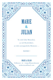 Dankeskarten Hochzeit Mediterran Blau