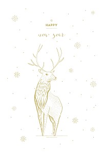 Weihnachtskarten Hirsch weiß