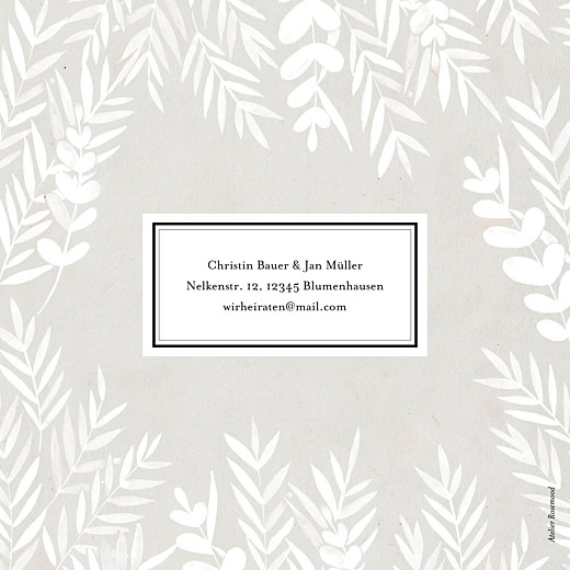 Hochzeitseinladungen Blättertraum (Klappkarte) Grau - Seite 4