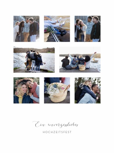 Kleine Poster Hochzeit Die schönsten Bilder hoch Weiß - Vorderseite