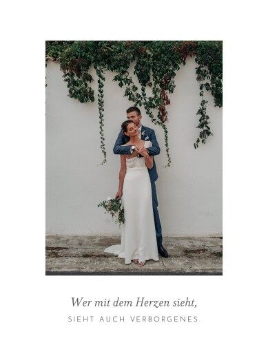 Kleine Poster Hochzeit Elegant hoch Weiß - Vorderseite