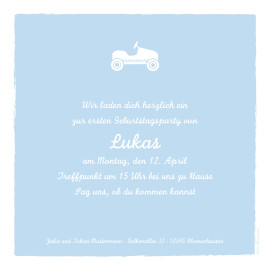 Einladungskarten Kindergeburtstag Auto Foto Zartblau