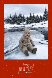 Weihnachtskarten Winterkonfetti Rot