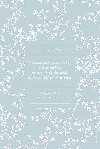 Dankeskarten Hochzeit Zarte Poesie Grün - Rückseite