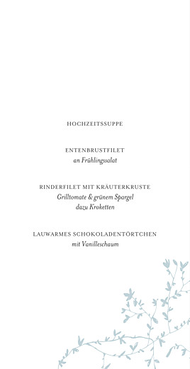 Menükarte Hochzeit Zarte Poesie Grün - Seite 3