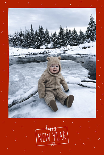 Weihnachtskarten Winterkonfetti (Klappkarte) Rot - Seite 1
