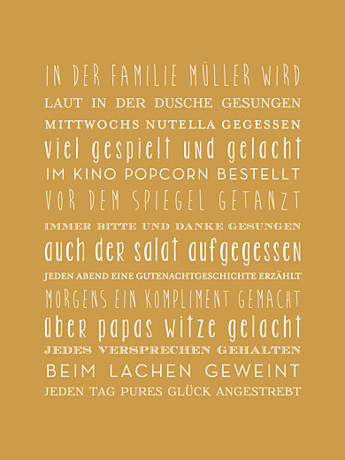 Poster klein Unsere Familie Gelb - Vorderseite