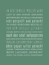 Poster groß Unsere Familie Grün